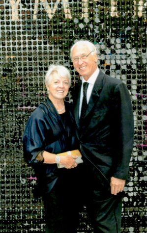 Alan Davis with wife Mary Lucille Dauray (Identifiers: vertical color image with shiny background)